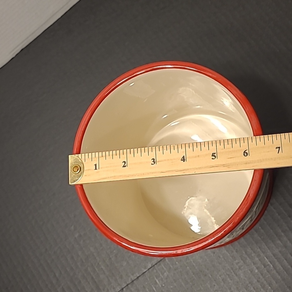 PIONEER WOMEN Cream and Red Utensil Holder - Picture 5 of 6